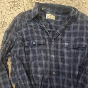 King Ranch Men's Navy Plaid Casual Shirt